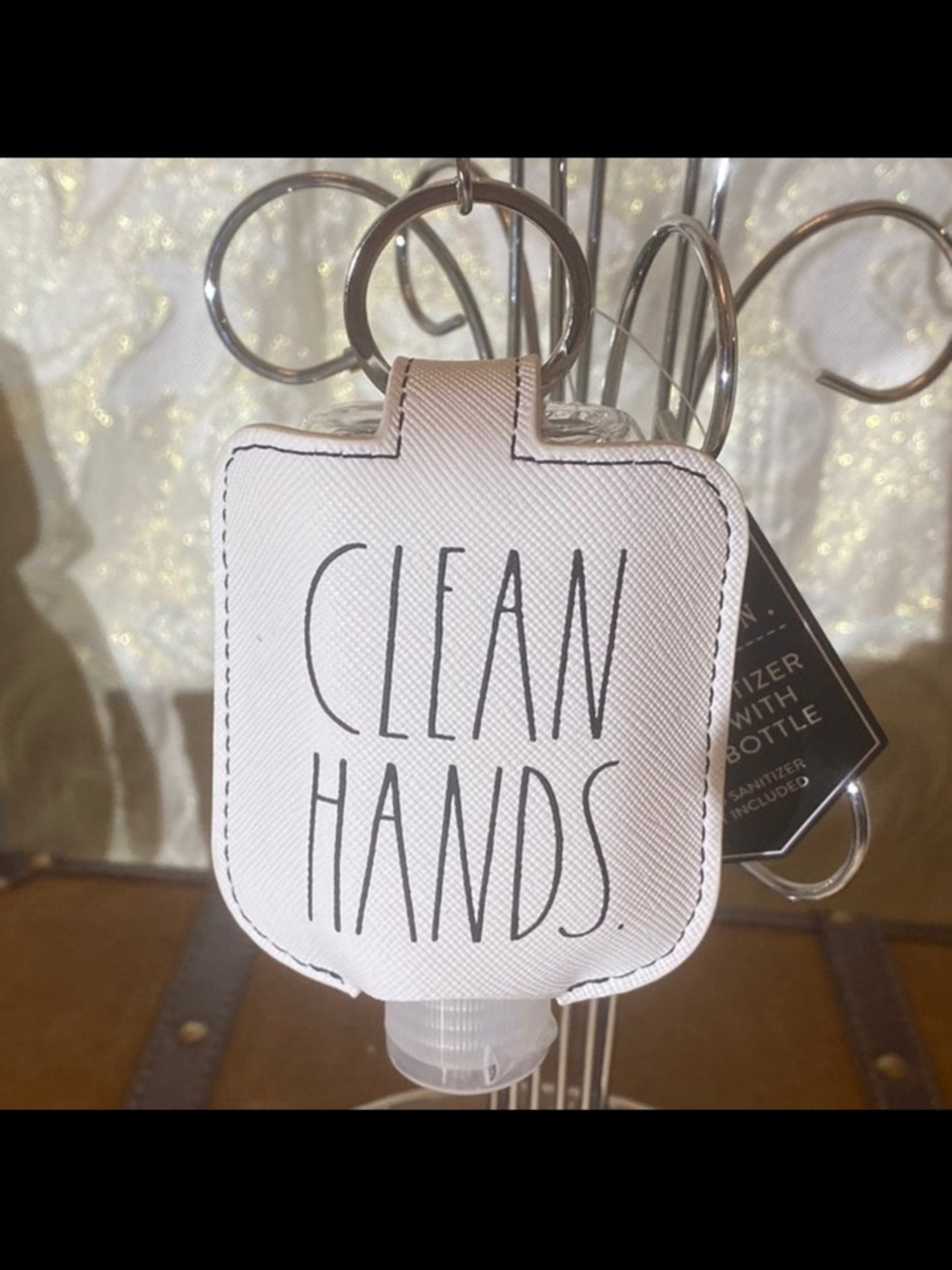 ⚡️Rae Dunn "CLEAN HANDS" Hand-Sanitizer Holder With Travel Bottle